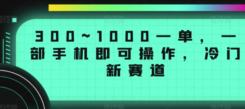 300~1000一单，一部手机即可操作，冷门新赛道-冒泡网