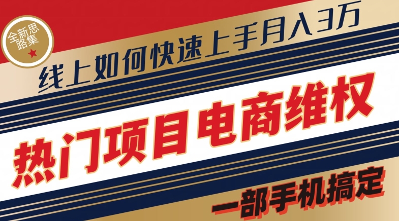 热门项目电商维权全新思路集，一部手机搞定【仅揭秘】-冒泡网