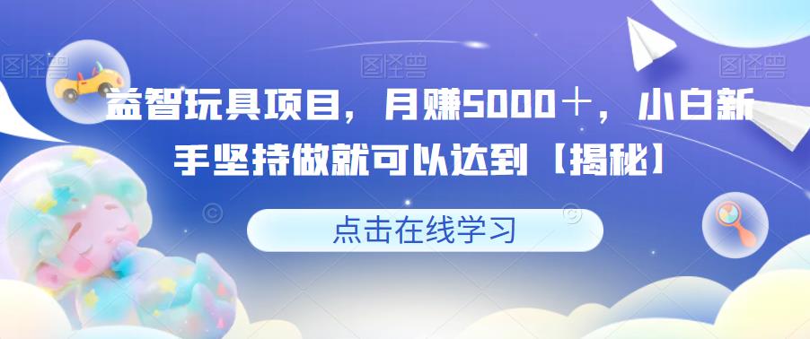益智玩具项目，月赚5000＋，小白新手坚持做就可以达到【揭秘】-冒泡网