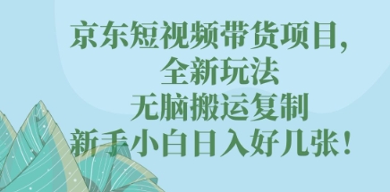 京东短视频带货项目,全新玩法,无脑搬运复制,新手小白日入好几张!-冒泡网