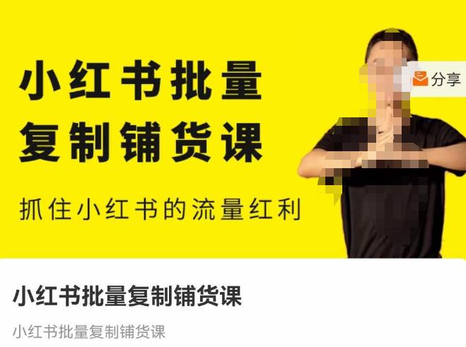 张宾·小红书批量复制铺货课，抓住小红书的流量红利 （更新2023年2月）-冒泡网
