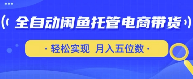 全自动闲鱼托管式电商带货，只需一部安卓手机和一个闲鱼号，轻松实现月入五位数【揭秘】-冒泡网