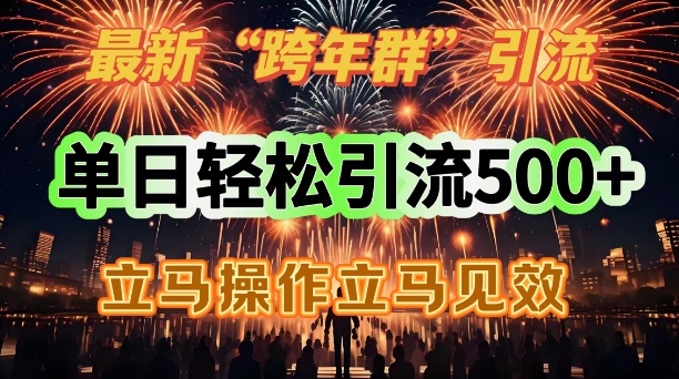 最新跨年群引流，单日轻松引流500，立马操作立马见效-冒泡网