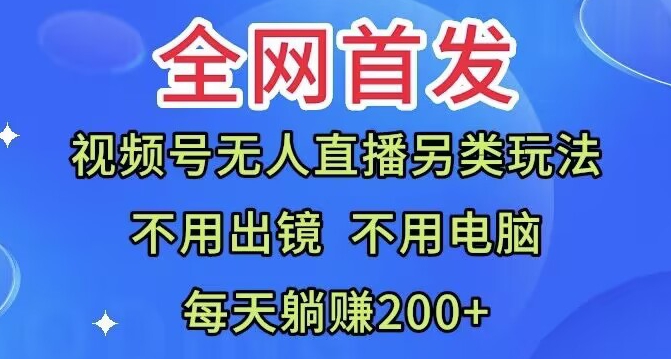 全网首发:视频号无人直播另类玩法,无需电脑,每天躺赚200+-冒泡网