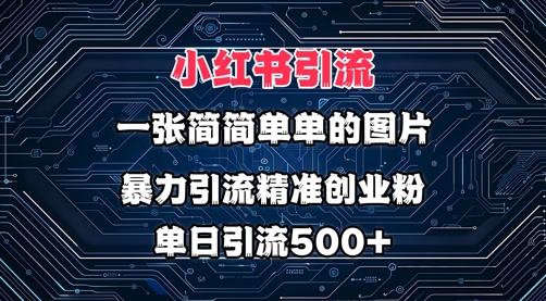 小红书图片打法，利用一张简简单单的图片，暴力引流精准创业粉，单日引流500+-冒泡网