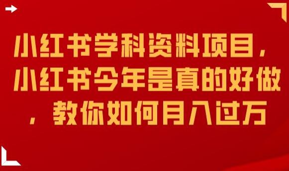 小红书学科资料项目,小红书今年是真的好做,教你如何月入过万【揭秘】-冒泡网