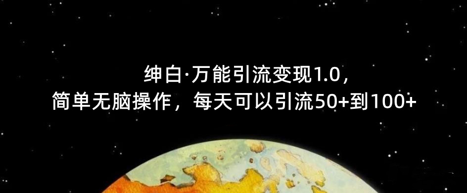 【推荐】绅白·万能引流变现1.0,简单无脑操作,每天可以引流50+到100+-冒泡网