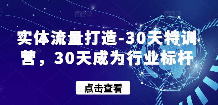 实体流量打造-30天特训营,30天成为行业标杆-冒泡网