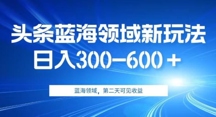 AI头条野路子蓝海领域新玩法2.0,日入300-600+,附保姆级教程【揭秘】-冒泡网