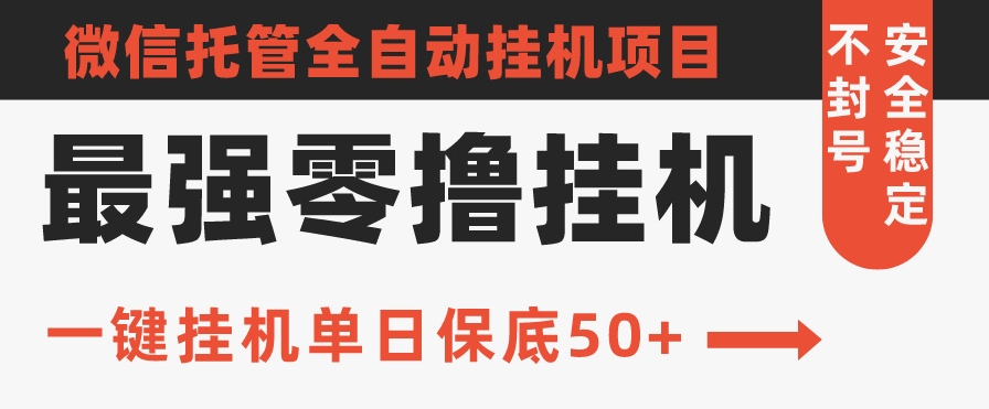 史上最强零撸挂JI项目，微信托管保底日入50+，亲测最稳定的挂JI方法-冒泡网
