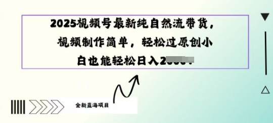 2025视频号最新纯自然流带货， 视频制作简单，轻松过原创小 白也能轻松操作-冒泡网