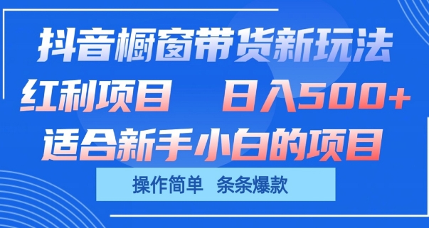 抖音橱窗带货新玩法，单日收益几张，操作简单，条条爆款【揭秘】-冒泡网