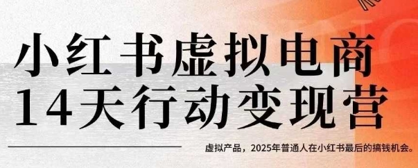 小红书虚拟电商14天变现训练营，虚拟产品，2025年普通人在小红书最后的搞钱机会（更新）-冒泡网
