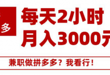 拼多多副业课程,每天2小时做拼多多月入3000元,价值599元-冒泡网
