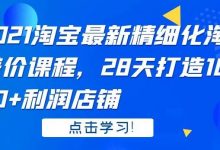 2021 淘宝最新精细化淘差价课程，28 天打造 10000+利润店铺-冒泡网
