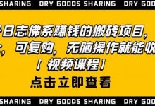 强子日志佛系赚钱的搬砖项目，需求大，可复购，无脑操作就能收钱-冒泡网
