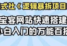 倪尔昂逻辑暴拆项目N式之14:淘宝客网站快速搭建,推荐小白入门的万能百搭副业-冒泡网