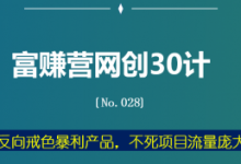 富赚营网创30计028:反向戒色暴利产品,不死项目流量庞大-蜗牛学社