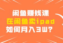 闲鱼赚钱课：在闲鱼卖IPAD，如何月入3W？详细操作教程-冒泡网