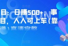 实操项目:日赚500+,事业型项目,人人可上车(靠谱)高清完整-冒泡网