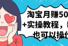淘宝月赚5000+实操教程,新手也可以操作-冒泡网