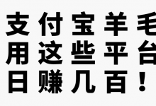 薅支付宝羊毛,利用这些平台操作日赚几百!【视频教程】-冒泡网