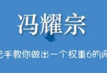 冯耀宗·SEO培训班,手把手教你做出一个权重6的例站-冒泡网