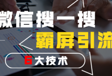 搜一搜霸屏引流技术，日引300+精准流量-蜗牛学社