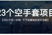 23个空手套项目大合集,0成本0投入,干了就赚钱纯空手套生意经-冒泡网