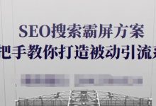 SEO搜索霸屏方案,手把手教你打造被动引流系统【视频课程】-冒泡网