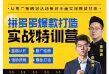 玺承云·拼多多爆款打造实战特训营,一套从入门到高手课程,让你快速拿捏拼多多-冒泡网