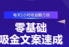 零基础吸金文案速成，每天1小时收益翻几倍价值499元-冒泡网