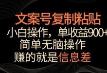 文案号掘金，简单复制粘贴，小白操作，单作品收益900+-蜗牛学社