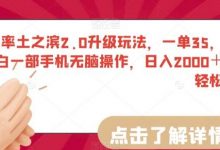 率土之滨2.0升级玩法，一单35，小白一部手机无脑操作，日入2000＋轻轻松松-蜗牛学社