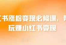 小红书涨粉变现必修课，带你玩赚小红书变现-蜗牛学社