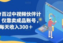 百分百过中视频伙伴计划，仅靠卖成品账号，每天收入300＋-蜗牛学社