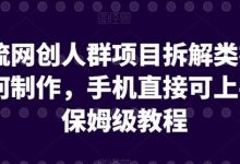引流网创人群项目拆解类视频如何制作，手机直接可上手，保姆级教程-蜗牛学社