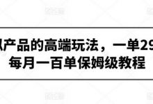 虚拟产品的高端玩法，一单298，每月一百单保姆级教程-蜗牛学社