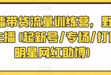 直播带货流量训练营，野路子主播(起新号/专场/打榜/明星网红助博)-蜗牛学社