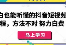 小白也能听懂的抖音短视频课程，方法不对 努力白费-蜗牛学社