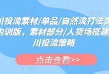千川投流素材/单品/自然流打法实操课内训版，素材部分/人货场搭建/千川投流策略-蜗牛学社