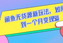 闲鱼无货源新玩法，如何做到一个月变现5W-蜗牛学社