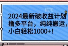 最新破收益计划撸多平台，纯纯搬运，小白轻松1000+-蜗牛学社