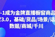 从0-1成为金牌直播橱窗商品卡运营3.0，基础/货品/场景/话术/数据/商城/千川-蜗牛学社