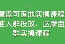 达摩盘可落地实操课程，精准人群投放，达摩盘人群实操课程-蜗牛学社