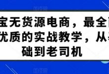 淘宝无货源电商，最全面最优质的实战教学，从基础到老司机-蜗牛学社