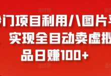 冷门项目利用八图片平台，实现全目动卖虚拟产品日赚100+-蜗牛学社