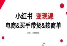 年最新小红书变现课，电商&买手带货&接商单，从0到1，小白高效轻创业-蜗牛学社