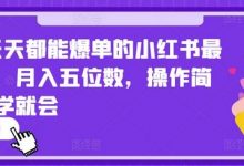 天天都能爆单的小红书最新玩法，月入五位数，操作简单，一学就会-蜗牛学社