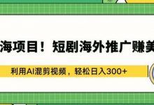 蓝海项目!短剧海外推广赚美金，利用AI混剪视频，轻松日入300+-蜗牛学社
